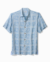 Big &amp; Tall Bandana Breeze Linen Shirt - Dusk Blue