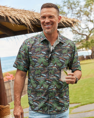 Big &amp; Tall Coastal Ease Isle Be There IslandZone Camp Shirt - Stone Brown