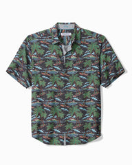 Big &amp; Tall Coastal Ease Isle Be There IslandZone Camp Shirt - Stone Brown