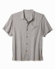Big &amp; Tall Anchor Management Silk Camp Shirt - Ultimate Gray