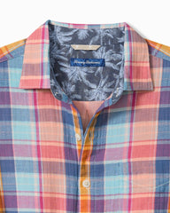 Big &amp; Tall Palma Roja Plaid Shirt - Turquoise Haze