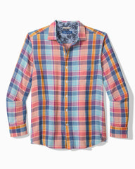Big &amp; Tall Palma Roja Plaid Shirt - Turquoise Haze