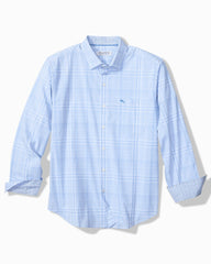 Big &amp; Tall Sarasota Stretch Porto Plaid IslandZone Shirt - Rococo Blue