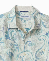 Big &amp; Tall Breezy Cay Linen Long-Sleeve Shirt - Hazy Teal