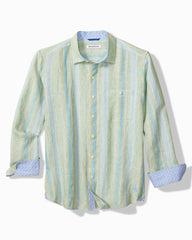 Big &amp; Tall Delgada Stripe Linen Long-Sleeve Shirt - Hemp