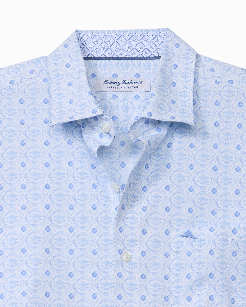 Big &amp; Tall Sarasota Stretch Island Medallion IslandZone Shirt - Blue Lapis