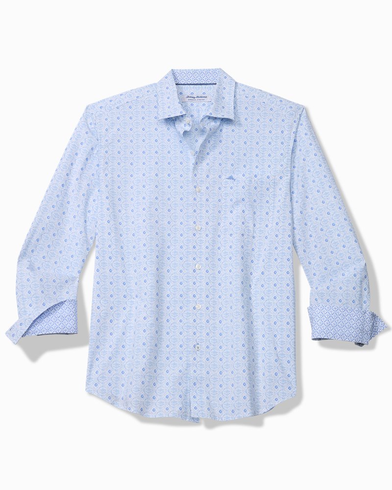 Big &amp; Tall Sarasota Stretch Island Medallion IslandZone Shirt - Blue Lapis
