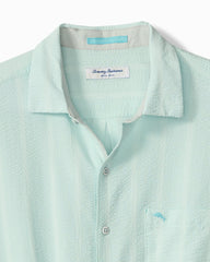 Big &amp; Tall Nova Wave Cotton-Blend Short-Sleeve Shirt - Dusty Aqua