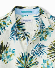 Big &amp; Tall Nova Wave Frond Mosaic Cotton-Blend Shirt - White