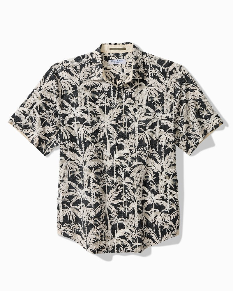 Big &amp; Tall Nova Wave Nero Palms Cotton-Blend Shirt - Black