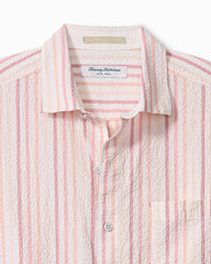 Big &amp; Tall Nova Wave Aloha Stripe Cotton-Blend Shirt - Red Spark