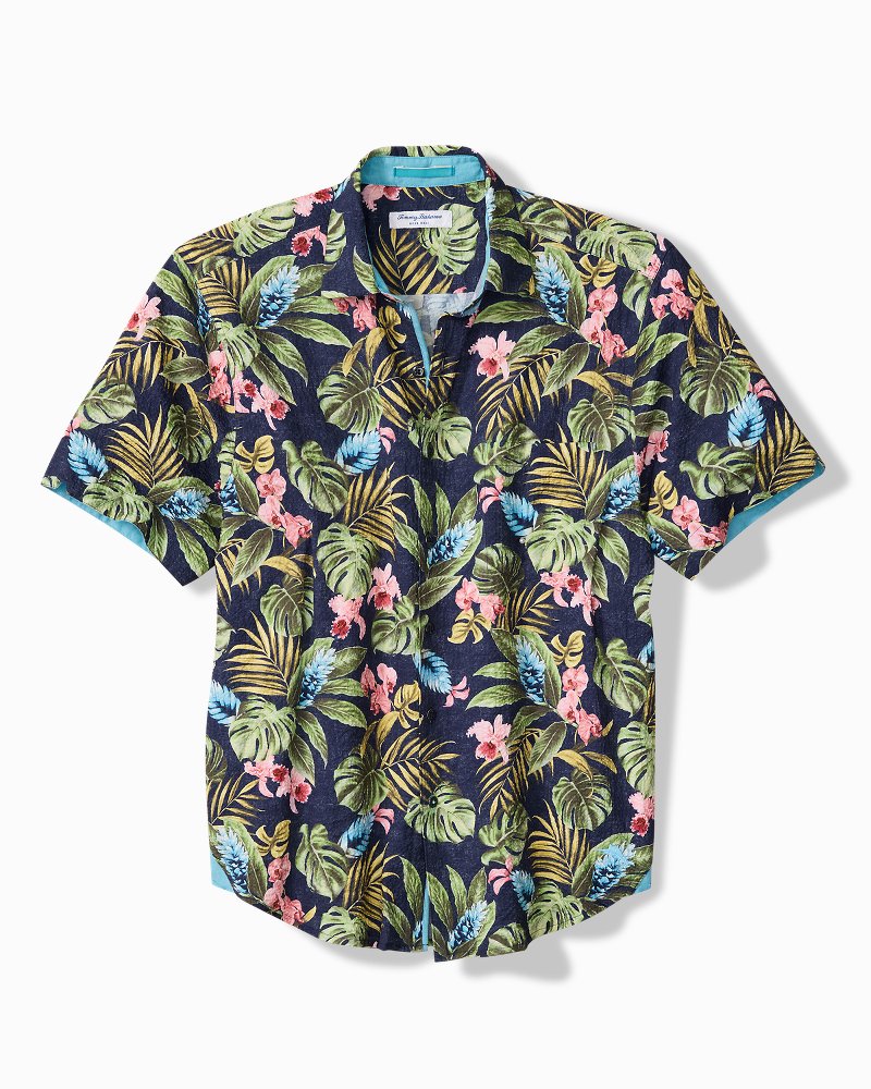 Big &amp; Tall Nova Wave Selva Gardens Cotton-Blend Shirt - Coastline