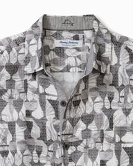 Big &amp; Tall Coastal Ease Fizz &amp; Fronds IslandZone Camp Shirt - Graphite Gray