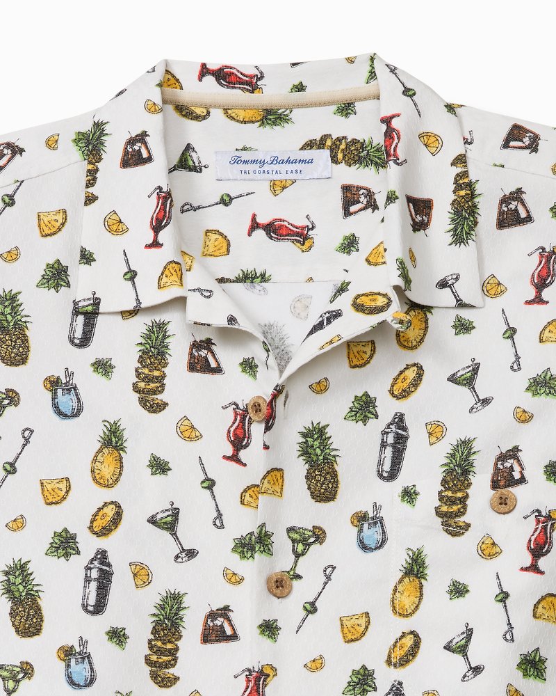 Big &amp; Tall Coastal Ease Shake &amp; Sip IslandZone Camp Shirt - Light Sanddollar