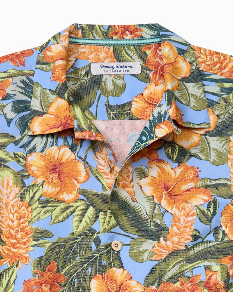 Big &amp; Tall Coastal Ease Golden Gardens IslandZone Camp Shirt - Dark Spa