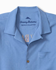 Big &amp; Tall Hangin' With the Guys Silk Camp Shirt - French Blue