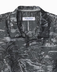 Big &amp; Tall Coastal Ease Palms IslandZone Camp Shirt - Black