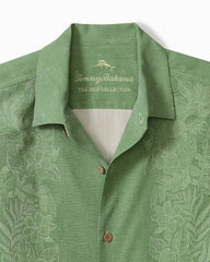 Big &amp; Tall Kona Luxe Border Silk Camp Shirt - Natural Mint