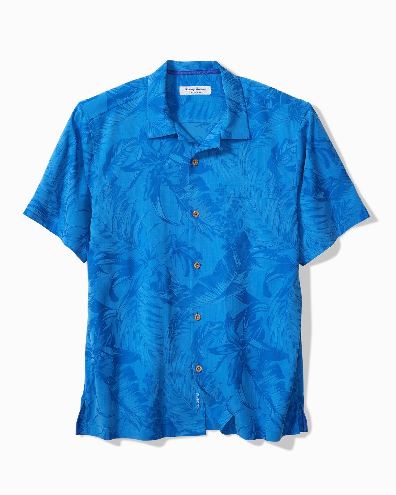 Big &amp; Tall Coastal Ease Botanic Loom IslandZone Camp Shirt - Turkish Sea