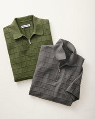 Big &amp; Tall Coolside Quarter-Zip IslandZone Polo - Spa Stone
