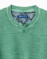 Big &amp; Tall Saltwater Textured Abaco Sweater - Azure Water