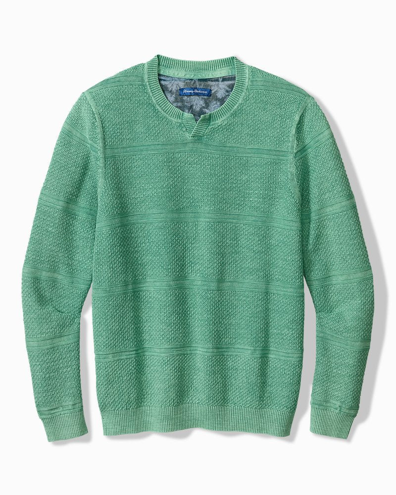 Big &amp; Tall Saltwater Textured Abaco Sweater - Azure Water