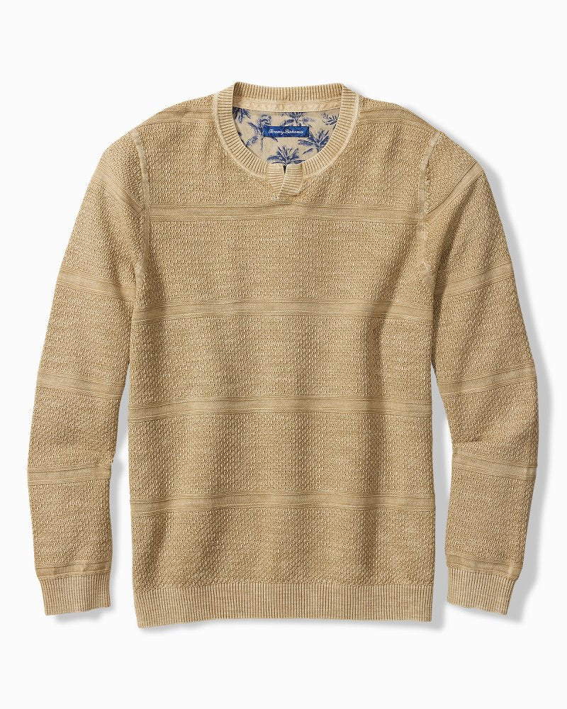 Big &amp; Tall Saltwater Textured Abaco Sweater - Nomad Khaki