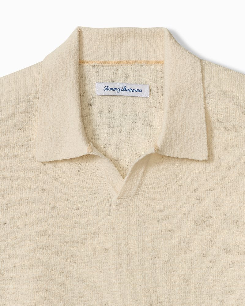 Big &amp; Tall San Clemente Cotton-Blend Sweater Polo - Ivory Cream