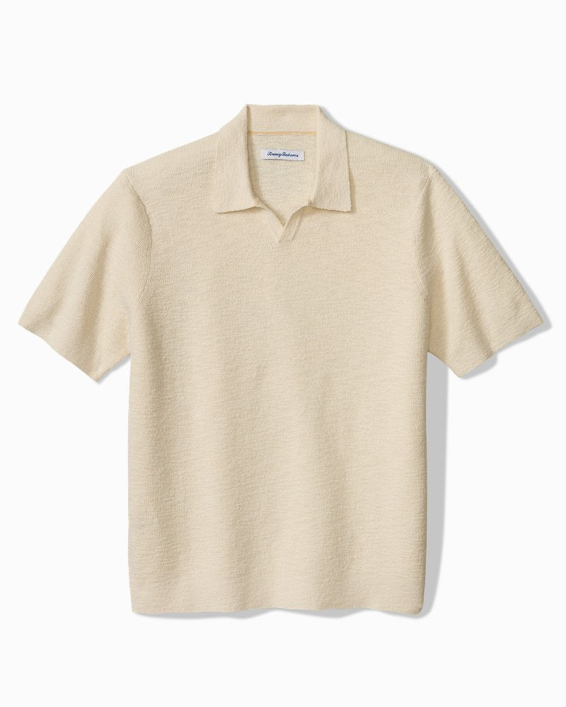 Big &amp; Tall San Clemente Cotton-Blend Sweater Polo - Ivory Cream