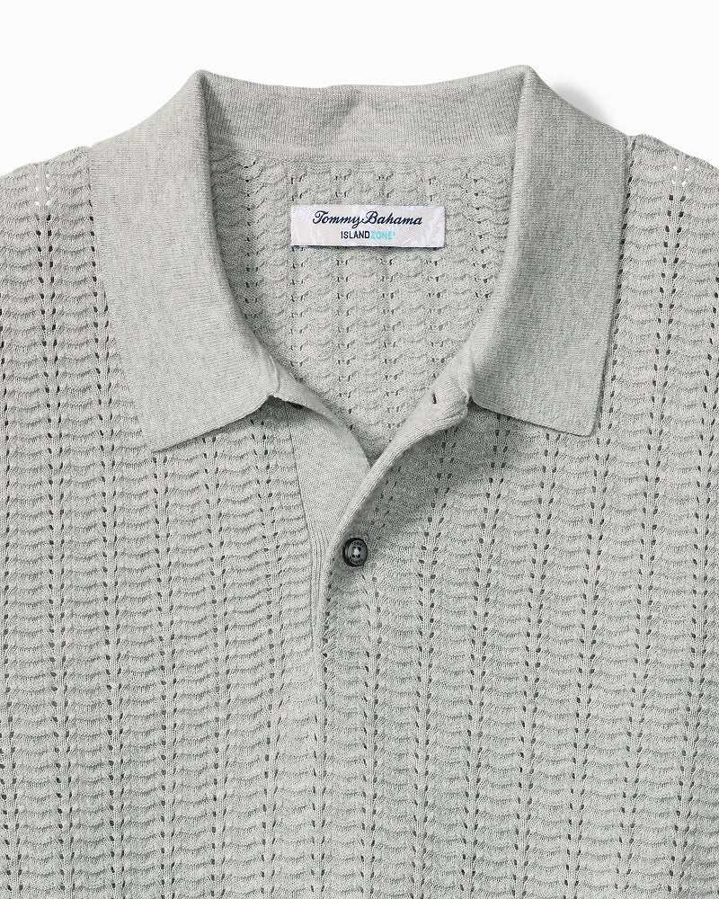 Big &amp; Tall Coolside Sun Bliss IslandZone Polo - Light Grey Heather