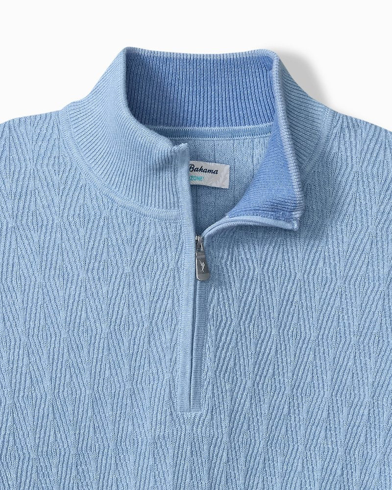 Big &amp; Tall Coolside Madeira IslandZone Half-Zip - Chambray Blue Heather