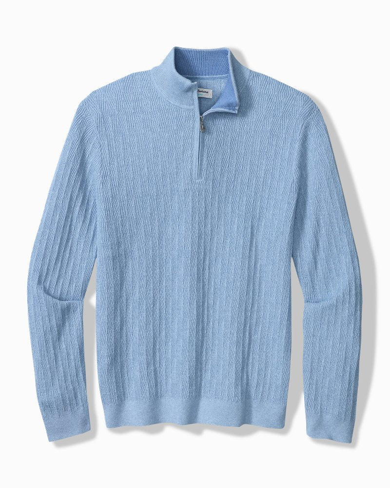Big &amp; Tall Coolside Madeira IslandZone Half-Zip - Chambray Blue Heather