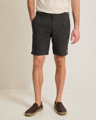 Big &amp; Tall Isla Sands Stripe Stretch-Linen Shorts - Black
