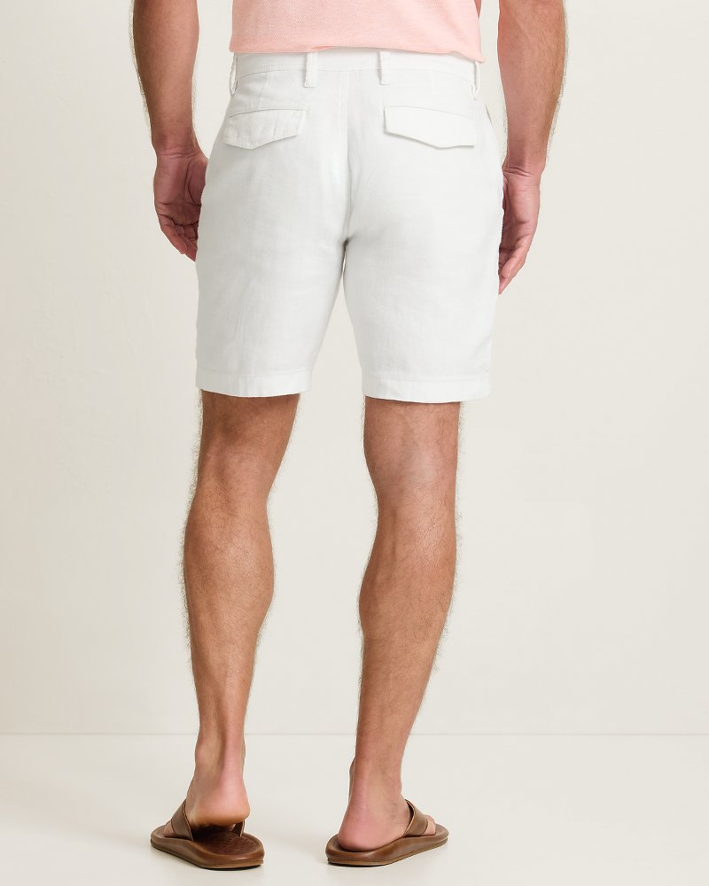 Big &amp; Tall Beach Coast Stretch-Linen Shorts - White