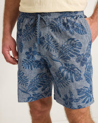 Big &amp; Tall Midnight Harbor Stretch-Linen E-Waist Shorts - Insignia Blue