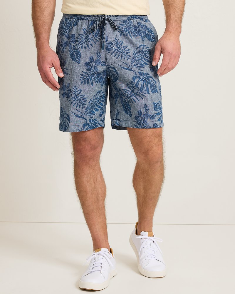 Big &amp; Tall Midnight Harbor Stretch-Linen E-Waist Shorts - Insignia Blue