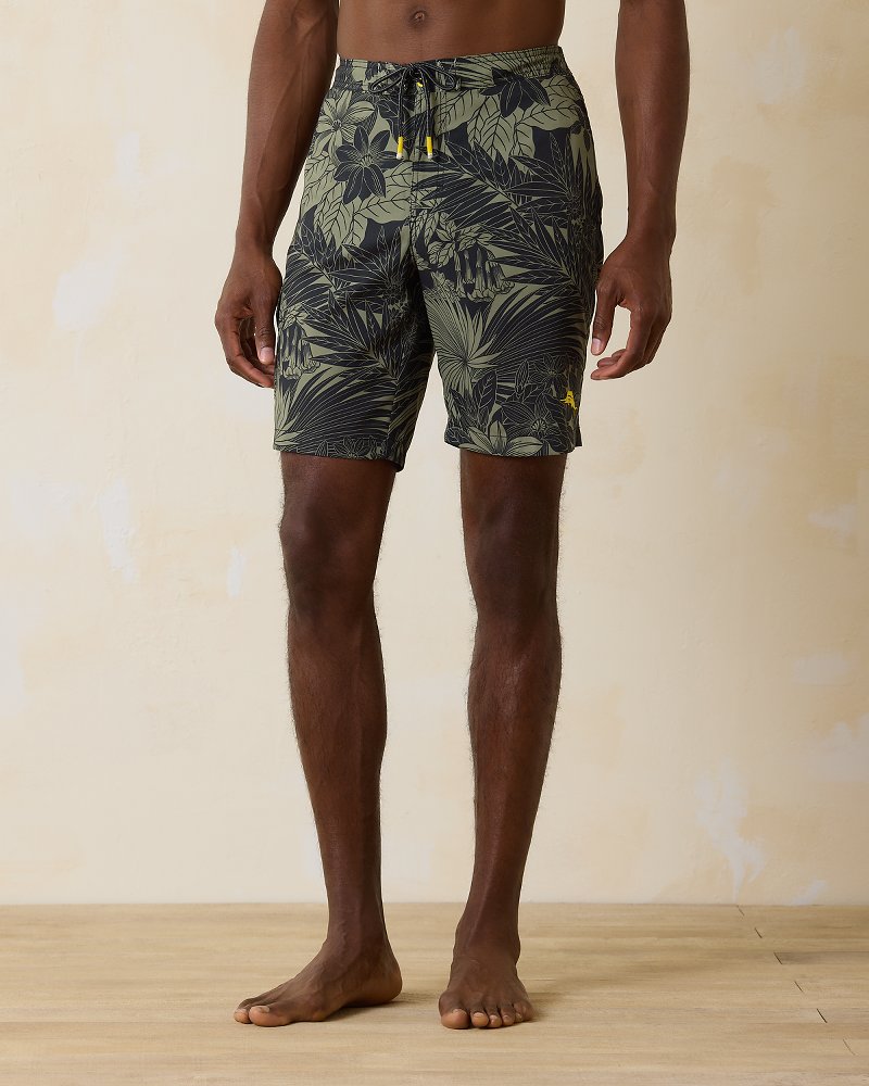 Big &amp; Tall Baja Santiago Palms Boardshorts - Black