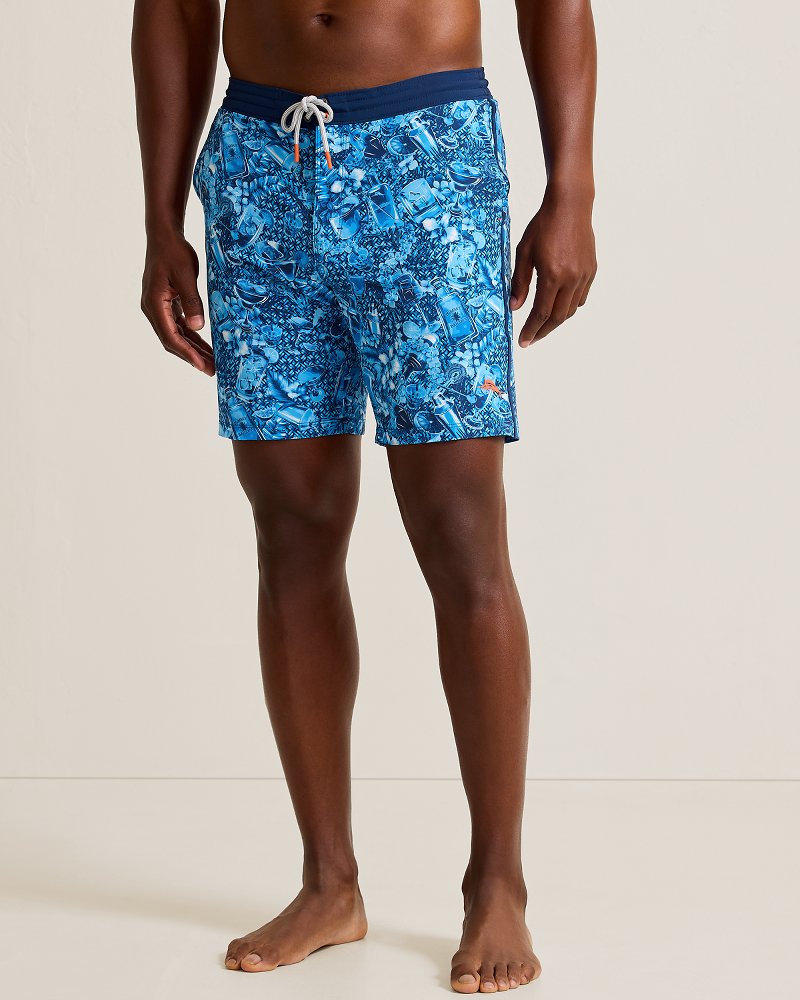 Big &amp; Tall Baja Island Mixer Boardshorts - Cobalt Haze
