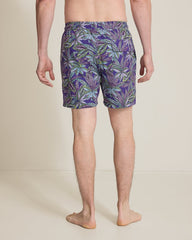 Big &amp; Tall Naples Luau Blooms Swim Trunks - Orient Blue