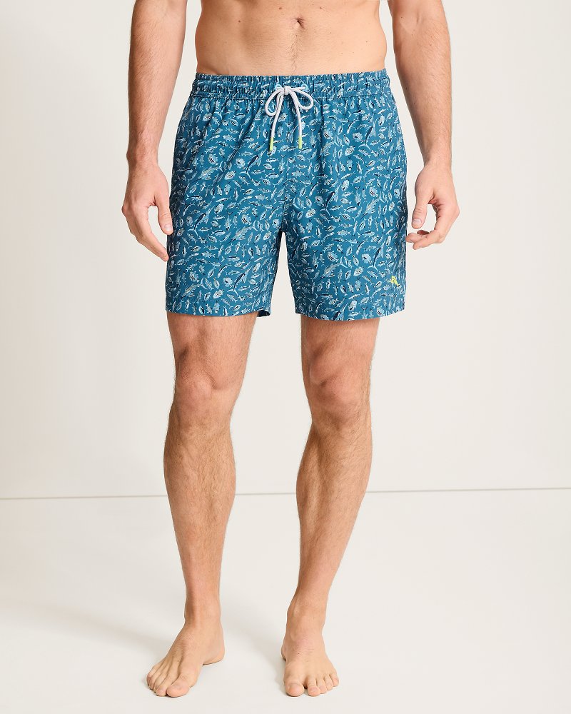 Big &amp; Tall Naples Night Schooled Swim Trunks - Kingfish