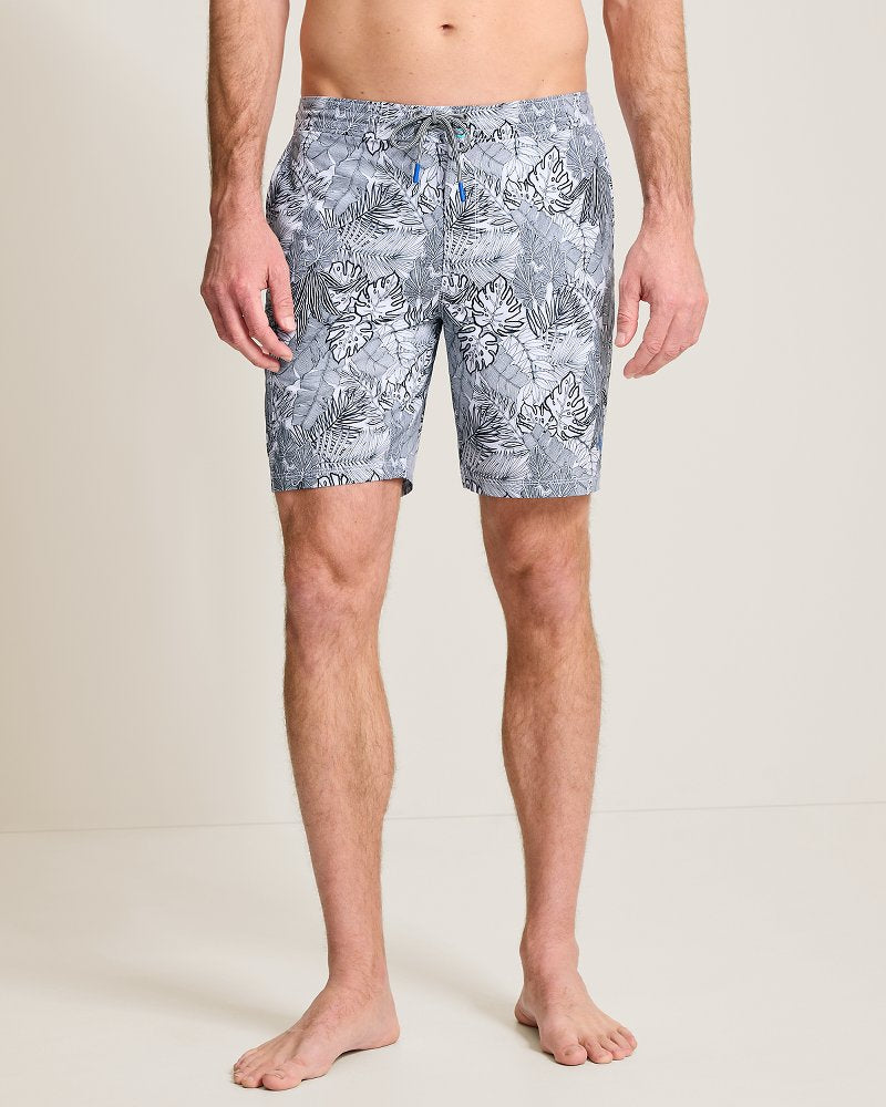 Big &amp; Tall Baja Fronds Vines Boardshorts - Black