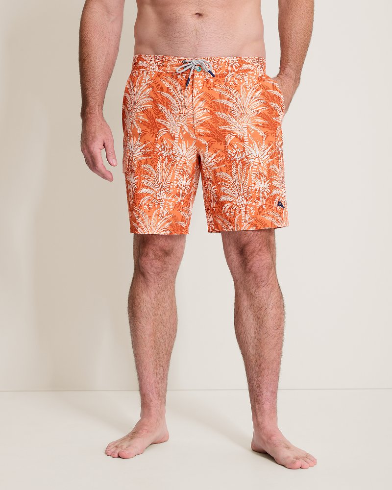 Big &amp; Tall Baja Sunset Palms Boardshorts - Dusty Orange