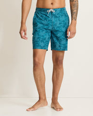 Big &amp; Tall Baja Feeling Koi-Ful Boardshorts - Malachite