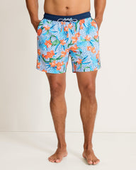 Big &amp; Tall Naples Goa Tropical Swim Trunks - White