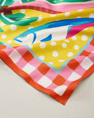 Beach Picnic Silk Square Scarf - Beach Pink
