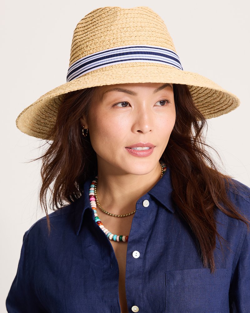 Medium Wide-Brim Hampton Raffia Hat - Natural