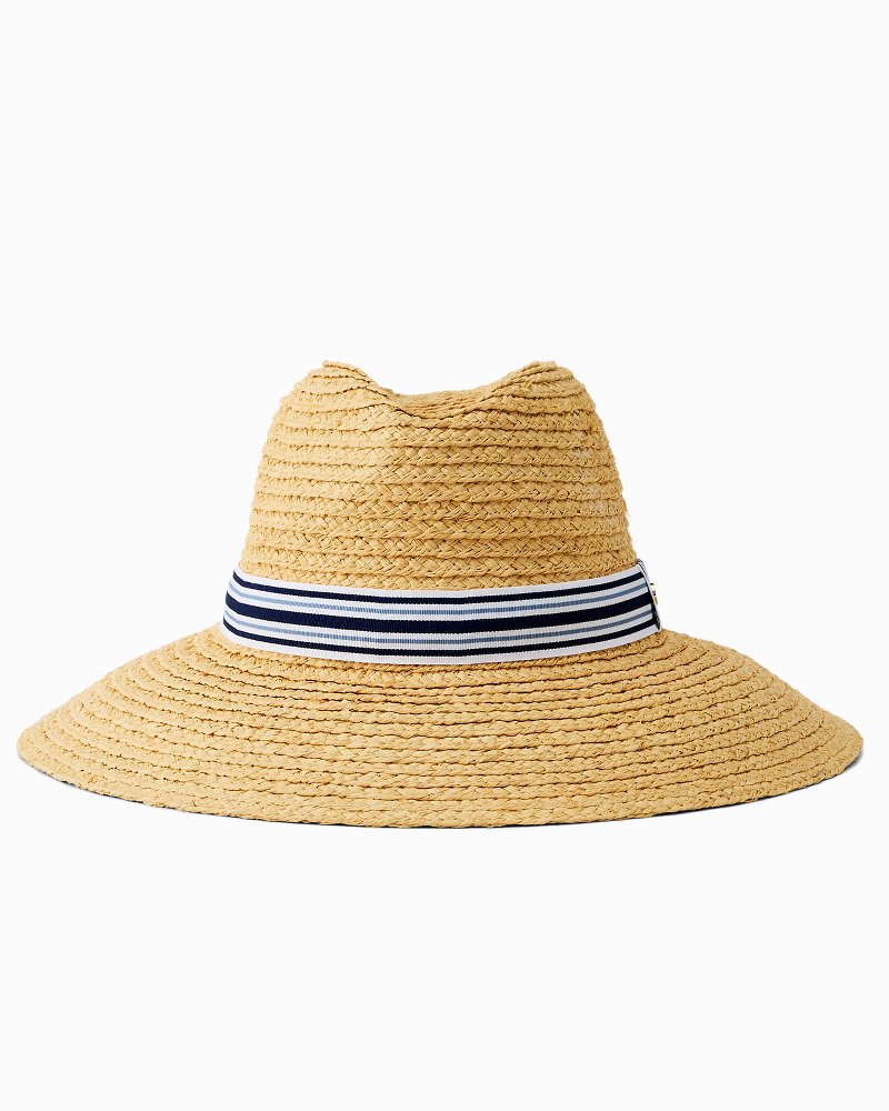 Small Wide-Brim Hampton Raffia Hat - Natural