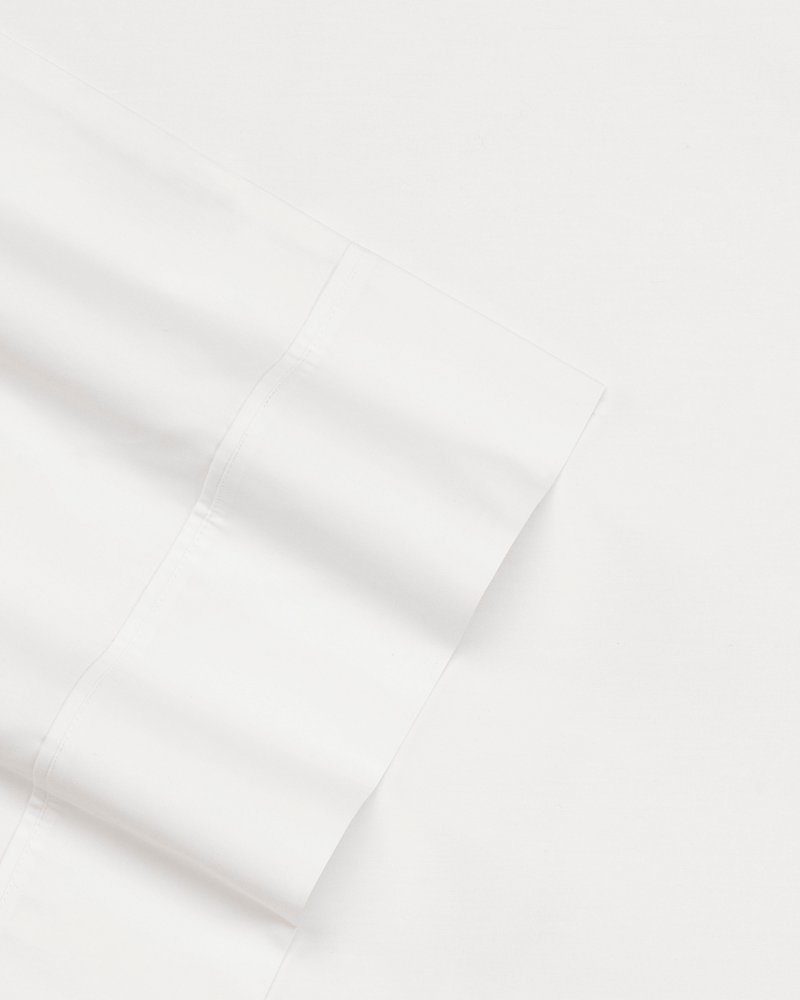 Cool Zone Solid 4-Piece Cotton Cooling Queen Sheet Set - White