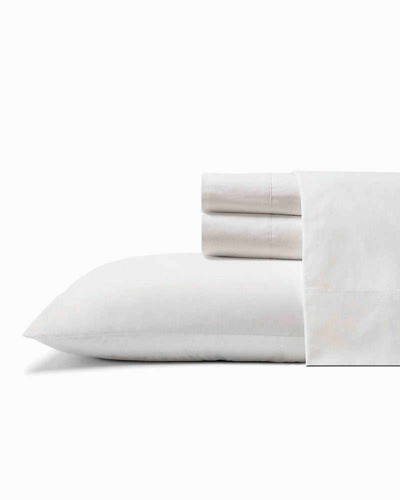 Cool Zone Solid 4-Piece Cotton Cooling Queen Sheet Set - White