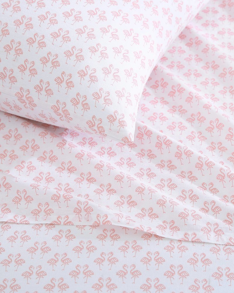 Flamingle 4-Piece King Sheet Set - Pink